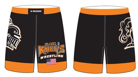 Black Knights Wrestling Sublimated Fight Shorts 5kount