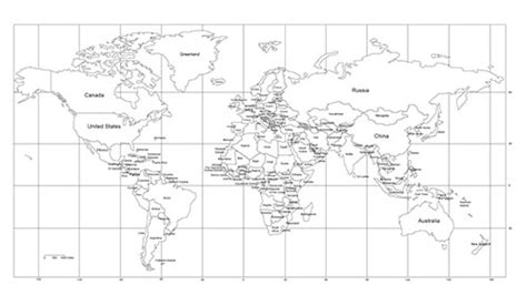 1 World Mercator Projection Printable Pdf And Editable