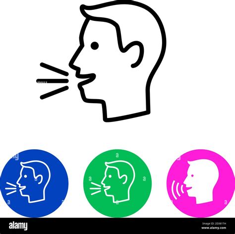 Man Talk Control Speak Out Icon Concept Vector Lines Speaking Symbol