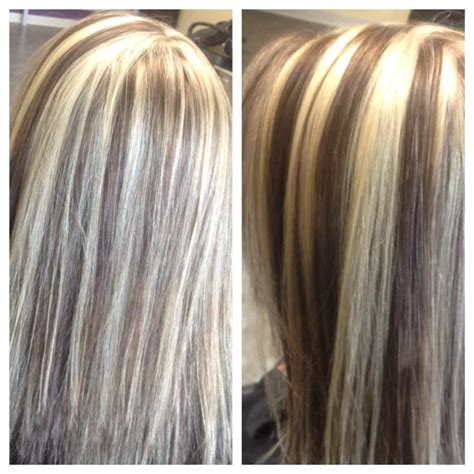 Blonde chunks blonde highlights on dark hair colored highlights hair color balayage chunky highlights caramel highlights dramatic if you see a picture of yourself, or a photo that you took, let me know and i will credit you. Chunky blonde highlights, dark brown lowlights | Brown ...