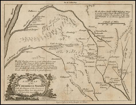 A New Map Of The Cherokee Nation With The Names Of The Towns And Rivers