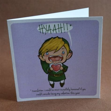 Geeky Valentine Card Legend Of Zelda Link Design Sweet Nerdy