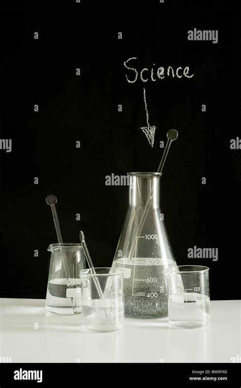 Scientific Beakers And Flasks Stock Photo Alamy