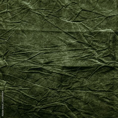 Texture Of Dark Khaki Crumpled Fabric Stock Photo Adobe Stock