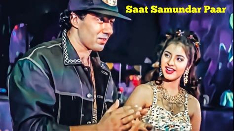 Saat Samundar Paar Divya Bharti Sadhana Sargam Vishwatma 4k Video Song 90s Hit Song ♥️