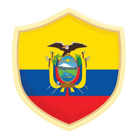 Ecuador Shield Icon Cartoon Vector Travel Culture 14294841 Vector Art