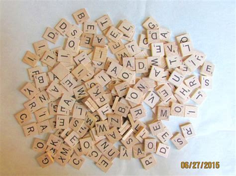 300 Vintage Wooden Scrabble Tiles Letters Scrapbooking Crafts Etsy