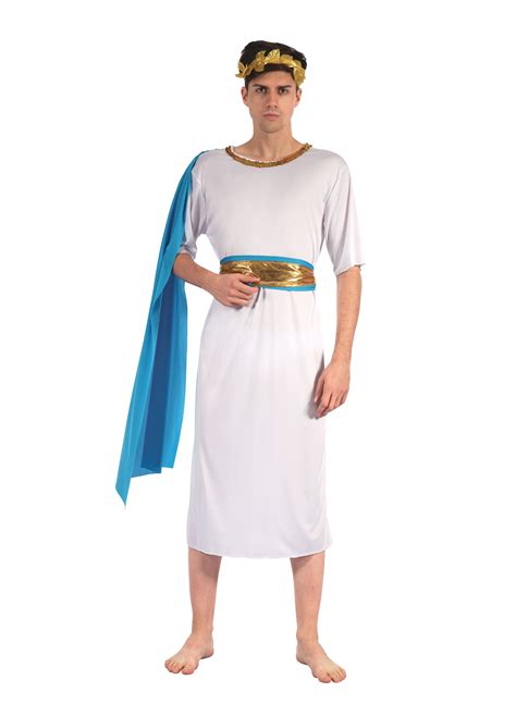 Greek God With Blue Sash Fancy Dress Costume Outfit Male Mens Adult One