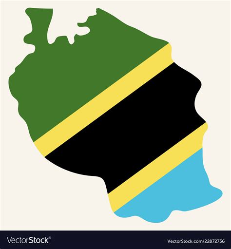 Map Of The Flag Of The Tanzania Royalty Free Vector Image