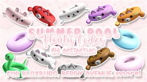 Cute Berry Avenue And Bloxburg Summer Pool Floaty Codes Pt1 Roblox