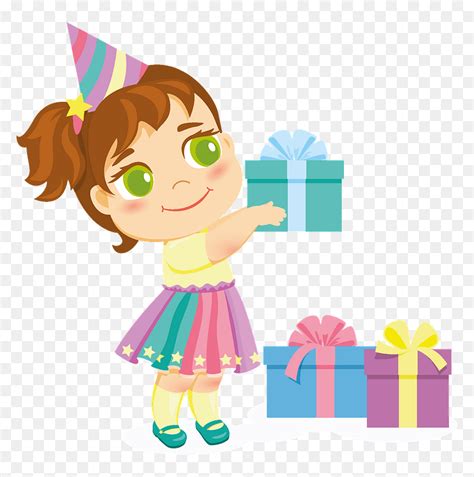 Little Girl Birthday Clipart Illustration Hd Png Download Vhv