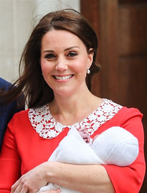 Kate Middleton Debuts New Baby In Red Jenny Packham Dress