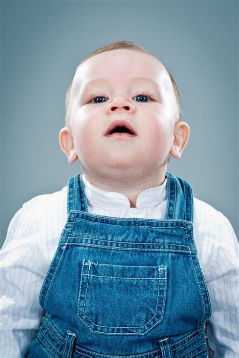 Cute Baby With Serious Expression Stock Image Image Of Healthy