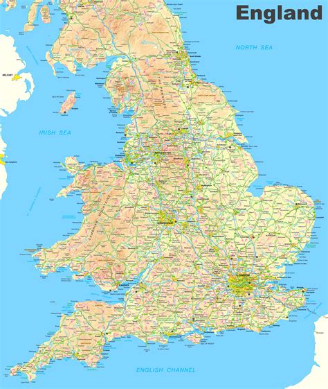 Click on above map to view higher resolution image. Map Of England And Wales | Map Of The World