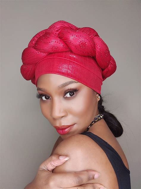 Turban Gele A Pre Tied Headwrap For Women Jumbo Braids Etsy In 2022