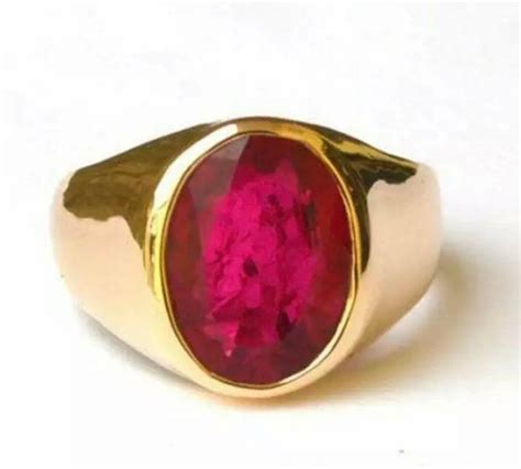 Natural Ruby Ring For Men In Solid Sterling Silver Gold Etsy