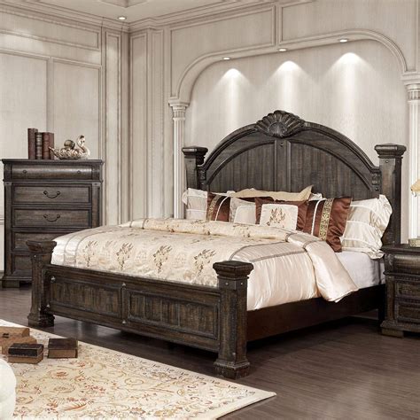 Build a unique kids bed in the shape of a house frame. Transitional Wood California king Poster bed in Brown ...