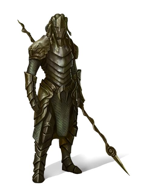 Knight In Medusa Armor With Spear Pathfinder Pfrpg Dnd Dandd D20