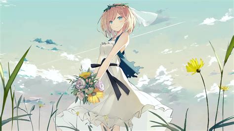 Anime Girl With Flowers Live Wallpaper Moewalls