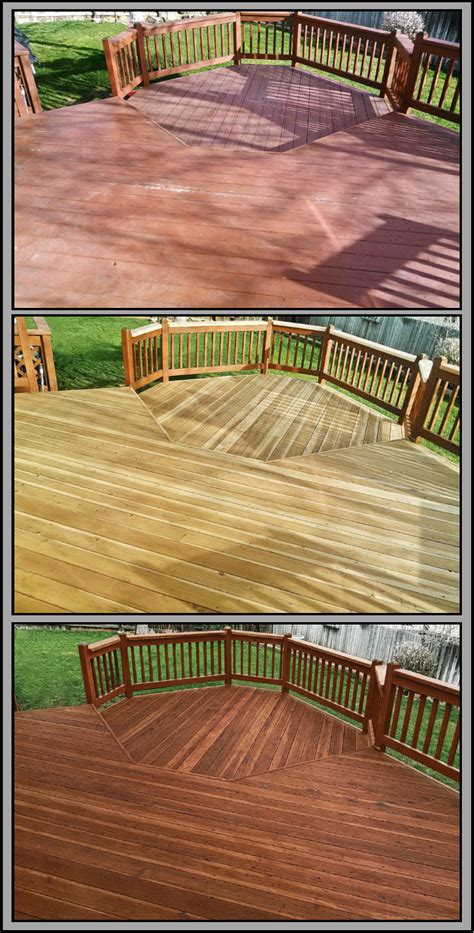 A Beautiful Deck Restoration Before After Cleaning And The Final