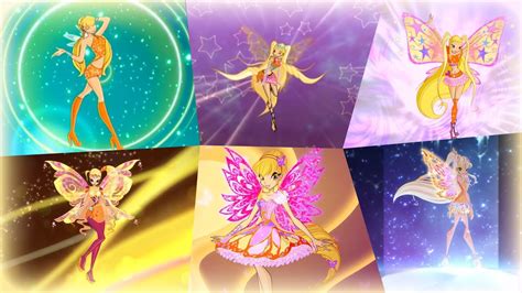 Winx Club Stella All Full Transformations Up To Tynix Hd Youtube