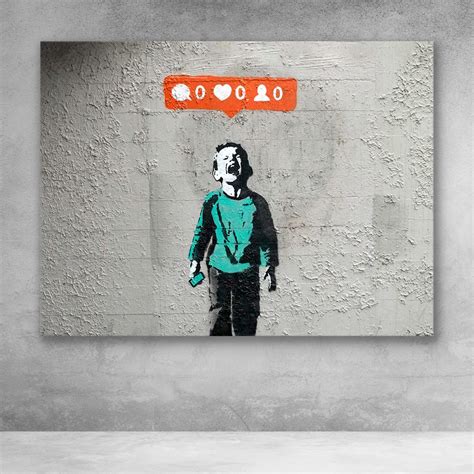 1000 x 1000 jpeg 513 кб. Banksy No Followers Crying Social Media Canvas Graffiti ...