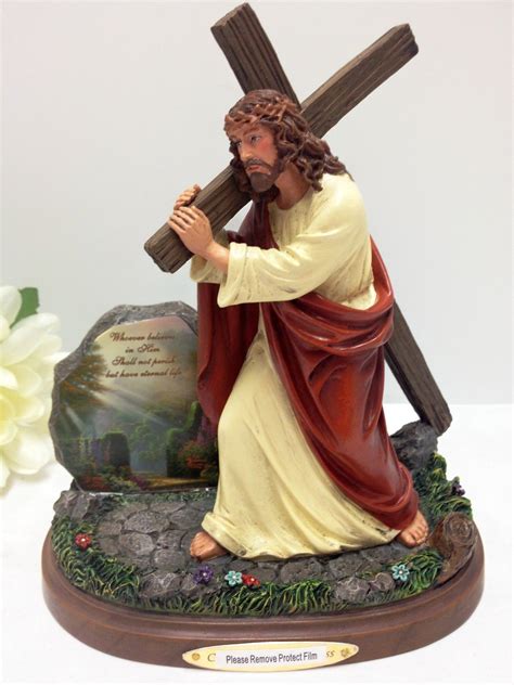 Carrying Of The Cross Jesus Figurine Thomas Kinkade Religious