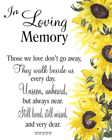 Printable In Loving Memory Signs