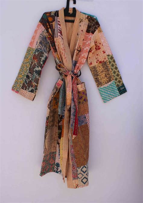 Cotton Kantha Kimono Robes Robes Cotton Handmade Robes Kantha