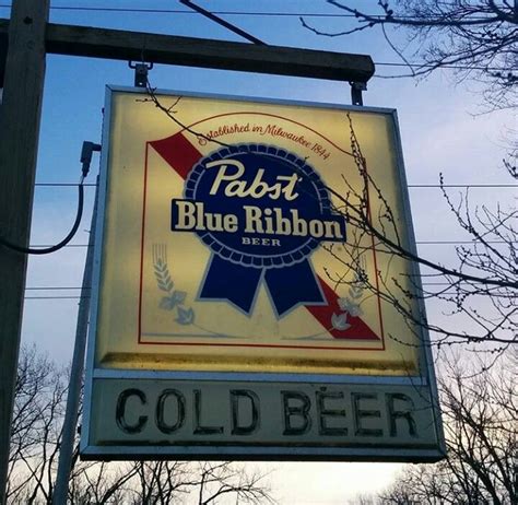 Vintage Pabst Blue Ribbon Beer Original Mirror Sign Pbr Pabst Blue
