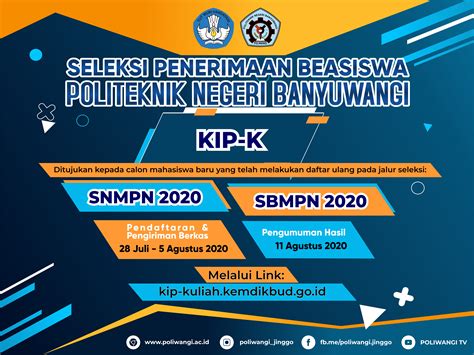 Pada tahun 2045 menjadi perguruan tinggi yang unggul di bidang teknologi, ekonomi dan kesehatan, relevan dengan kebutuhan industri, memenuhi harapan global melalui. Logo Beasiswa Kip Kuliah : Pendaftaran Program Beasiswa ...