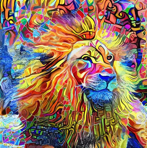 Abstract Lion Portrait Painting 2492323 Vector Art At Vecteezy