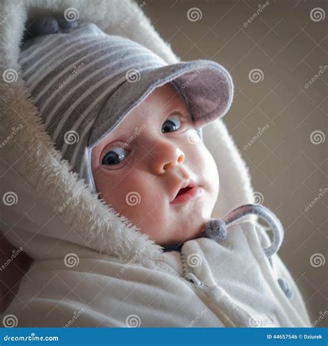 Baby In Winter Stock Photo Image Of Adorable Cowl Child 44657546