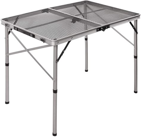 Redcamp Aluminum Folding Grill Table For Camping Adjustable Height Lightweight Portable Outdoor