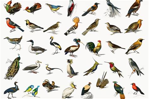 Different Types Of Birds Psd Containing Artwork Bird And Drawing