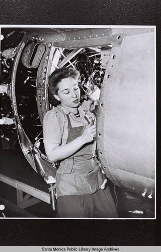 Douglas Aircraft Company Employee With Gauge And Wrench Working On