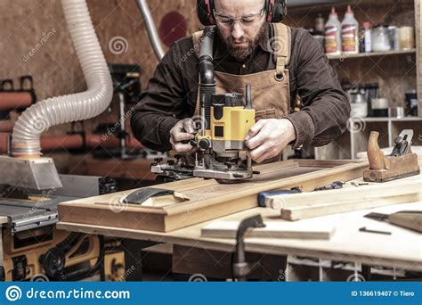Carpenter at work stock image. Image of carpenter, skill - 136619407