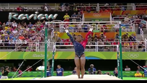 Olympic Gymnastics 2016 Rio Simone Biles Uneven Bars Womens Qualification Review Youtube