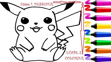 Coloriage pokemon à imprimer, dessin pokemon pikachu gratuit à colorier. Dessin facile Pokemon et Coloriage POKEMON Pikachu! Dessiner et colorier POKEMON? Coloriage ...