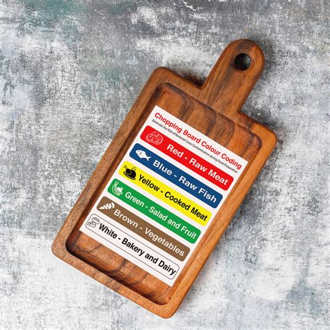 Colour Coded Chopping Board Safety Notice Sign Waterproof Vinyl Sticker