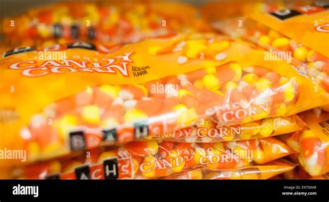 Packages Of Brachs Halloween Candy Corn Are Seen In A Supermarket In