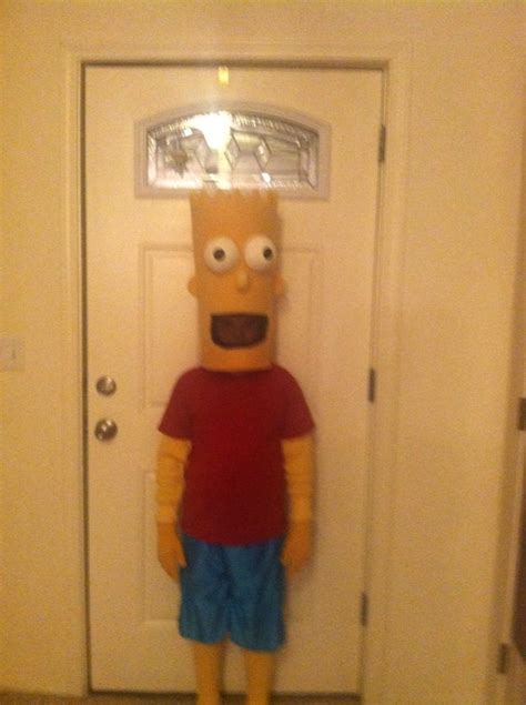 Homemade Bart Simpson Costume Tie Dyed Long Johns Yellow Gloves Egg Crate Foam Padding Foam