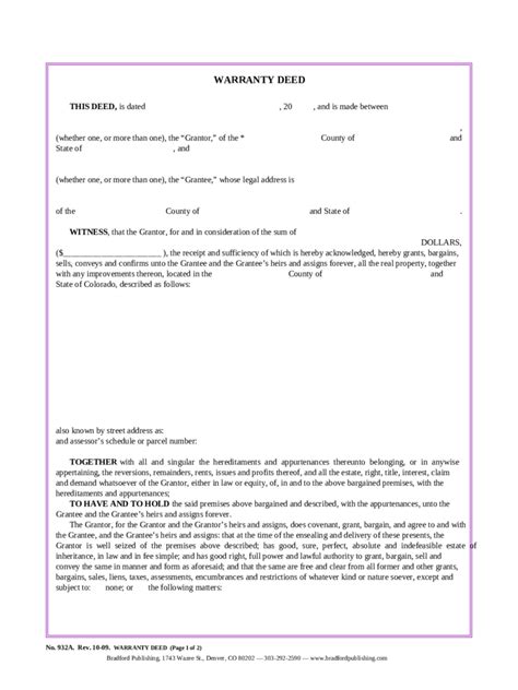 Warranty Deed Form 56 Free Templates In Pdf Word Excel Download