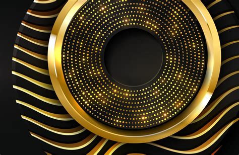 Luxury 3d realistic background with gold circle shape Vector ...