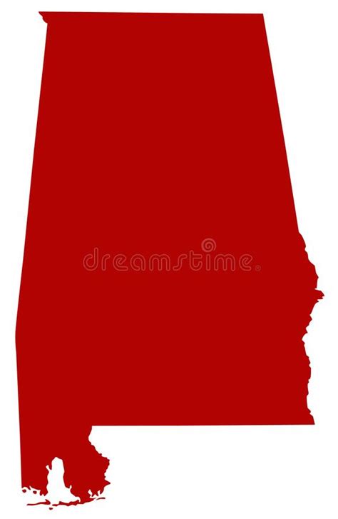 Alabama Map State In The Southeastern Region Of The United States