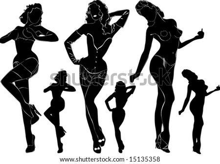 Silhouette Two Fashion Girls Stock Vector Shutterstock