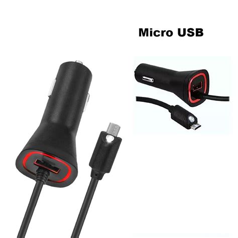 Willtoo Universal Built In Extra Usb Port Car Charger Dual Output Vehicle Power Adapter Micro