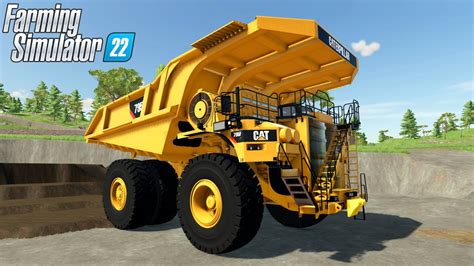 Farming Simulator 22 Cat 795 Fac Giant Dump Truck Works In A Quarry