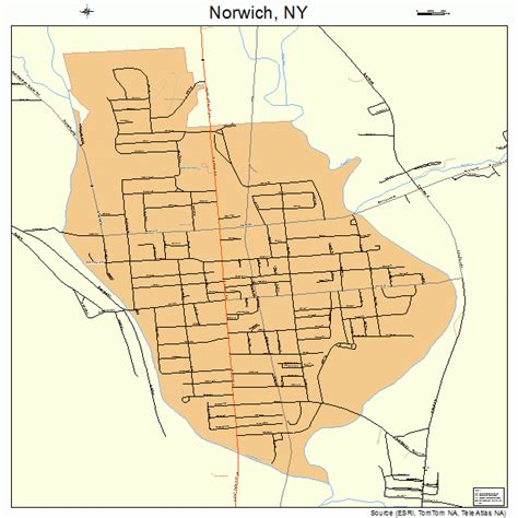 The department of public works (dpw) contains divisions devoted to roads and highways, parks and recreation facilities, public buildings, sanitation. Norwich New York Street Map 3653979