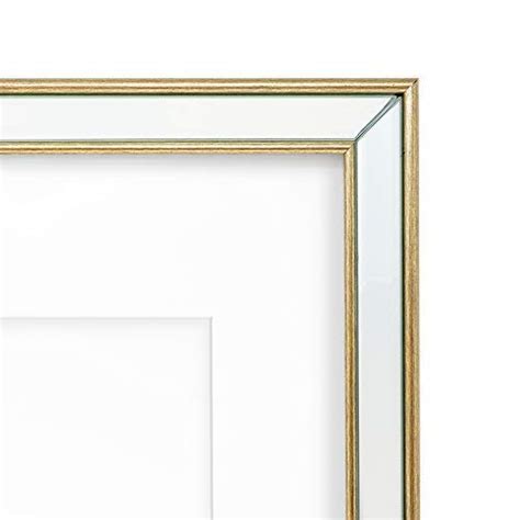 Isaac Jacobs X Matted X Gold Beveled Mirror Picture Frame Classic Mirrored Frame With